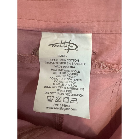 Reel Life Casual Shorts Walking Hiking Travel Pockets Mauve Pink L - Picture 2 of 5